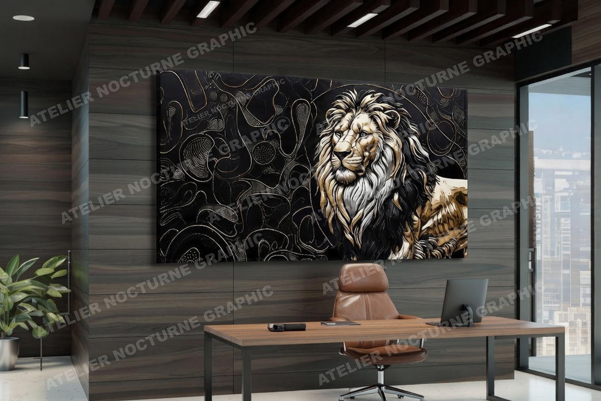 Luxury Golden Lion Bundle 3D Relief, a Texture Graphic by Atelier Nocturne Graphic (Photo 3 of 3)