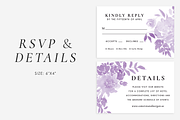 Ultra violet wedding set, an Invitation Template by Helen Halik art (Thumbnail 3 of 8)