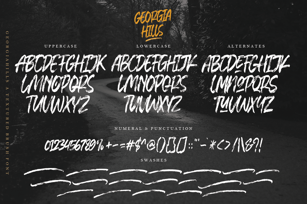 Georgia Hills - A Textured Brush, a Font by Megi Satyo Widodo (Photo 12 of 13)