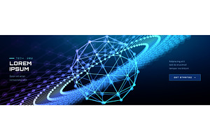 Background tech data for ai, a Technology Illustration by RDShop
