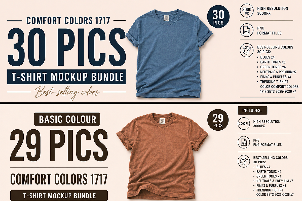 59 Comfort Colors 1717 Mockup Bundle, a Shirt Mockup by ElDesignState (Photo 1 of 7)