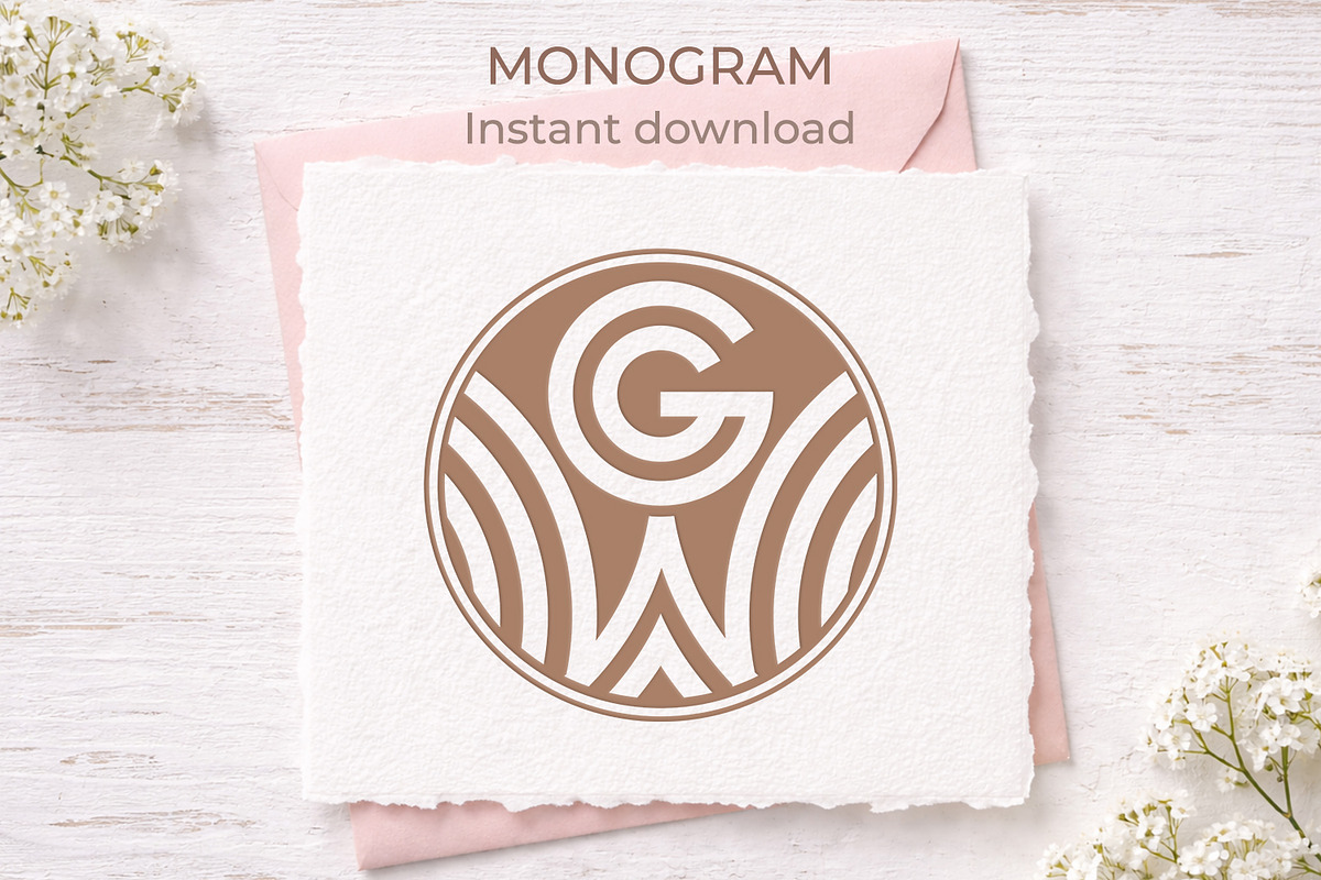 WG GW Wedding Monogram Logo, a Branding & Logo Template by LogoAV (Photo 5 of 6)