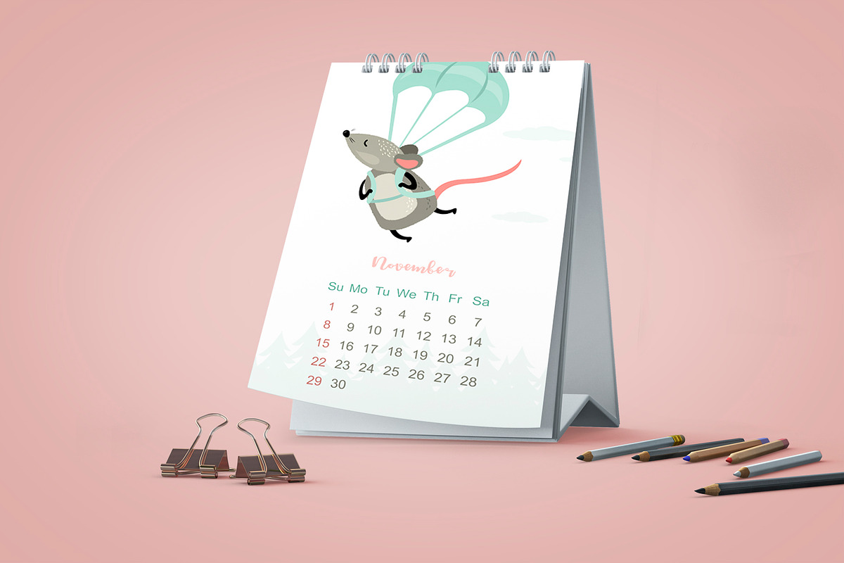 2020 Year calendar set + bonus, an Animal Illustration by naum_studio (Photo 3 of 6)