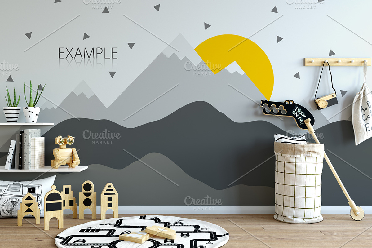 KIDS WALL & FRAMES Mockup Bundle - 2, a Print Template by Yuri-U (Photo 6 of 43)