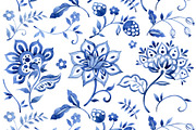 Oriental blue patterns collection, a Decorative Illustration by made by Tanya (Thumbnail 2 of 5)