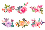 Watercolor flower clip art set 1, an Object Graphic by GraphicRain (Thumbnail 2 of 4)