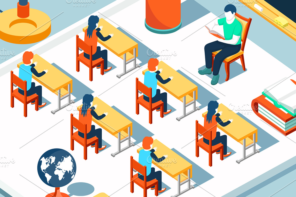 Classroom concept with teacher, an Education Illustration by Yayasya (Photo 3 of 3)