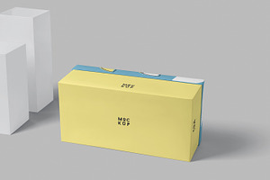 Wide Rectangular Shoes Box Mockups