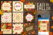 Fall In Love_10 Instagram Post Pack, a Social Media Template by VectorVactory (Thumbnail 1 of 6)