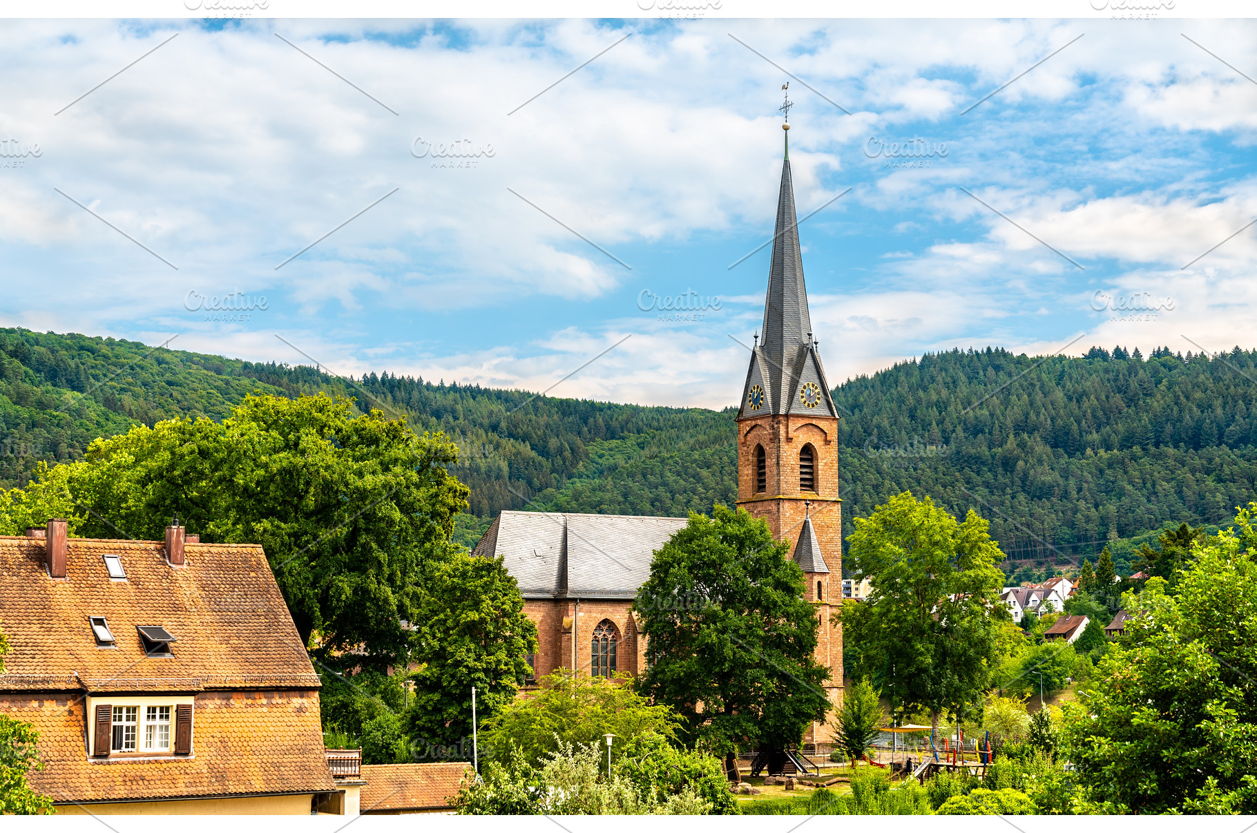 Evangelical church in Hirschhorn, an Architecture Photo by Leonid Andronov