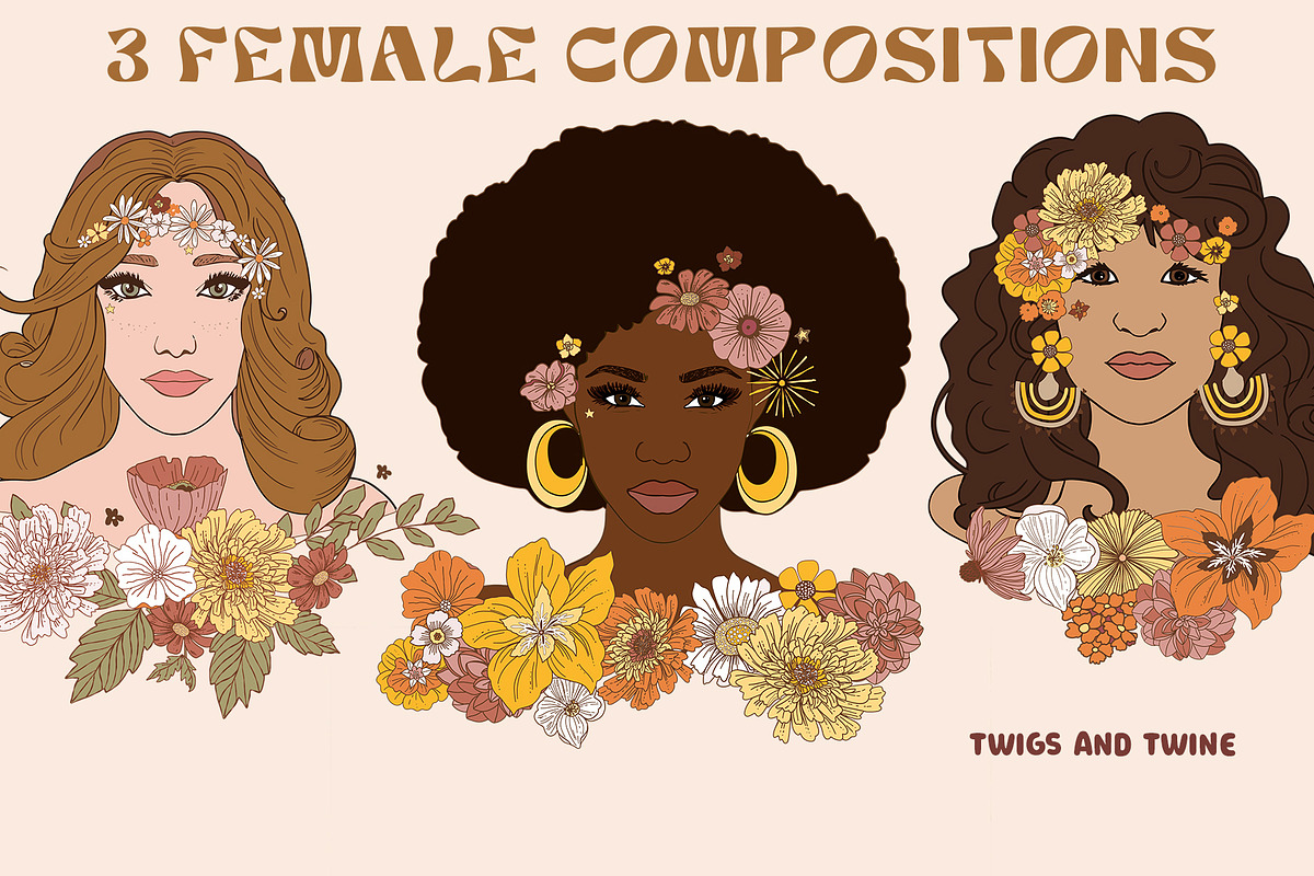 Flower Power - Retro Vectors, an Illustration by Twigs and Twine (Photo 7 of 9)