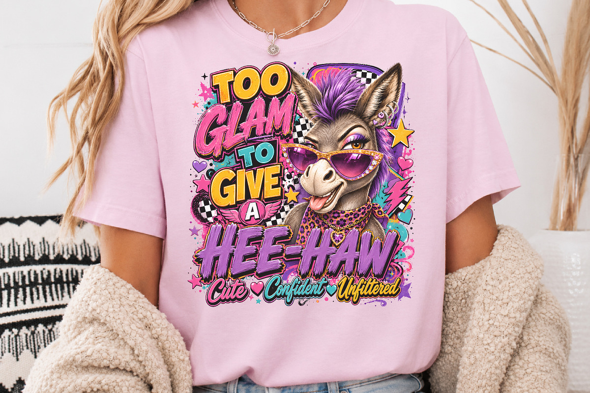 Too Glam To Give A Hee-Haw PNG, a Seasonal Illustration by Rose Art (Photo 3 of 4)
