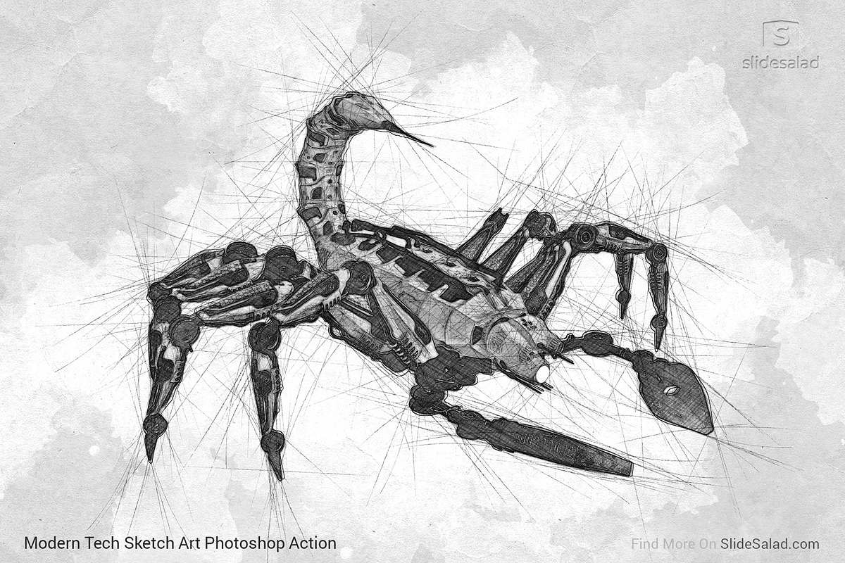 Tech Sketch Art Photoshop Action, an Action Add-On by SlideSalad (Photo 6 of 49)