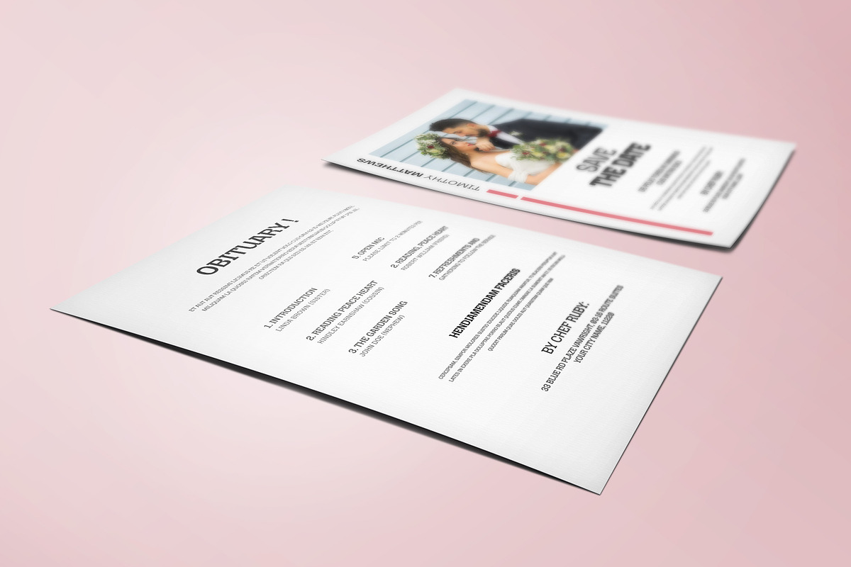 Heaven Funeral Program Template, an Invitation Template by Creatiya Type (Photo 2 of 6)