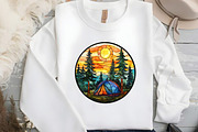 Round Stained Glass Summer Clipart2, an Illustration by DreamCafeArt (Thumbnail 1 of 7)