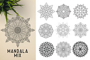 300 Vector Mandala Ornaments, a Decorative Illustration by pixaroma (Thumbnail 30 of 49)