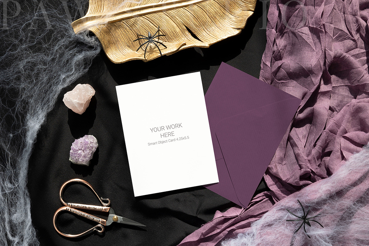 Halloween Card Mockup 5x7 8e fall, an Advertising Mockup by PawMockups (Photo 2 of 11)
