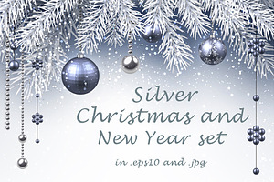  Silver Christmas and New Year set