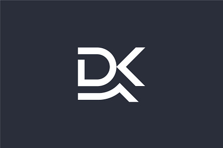 letter DK logo design and wave