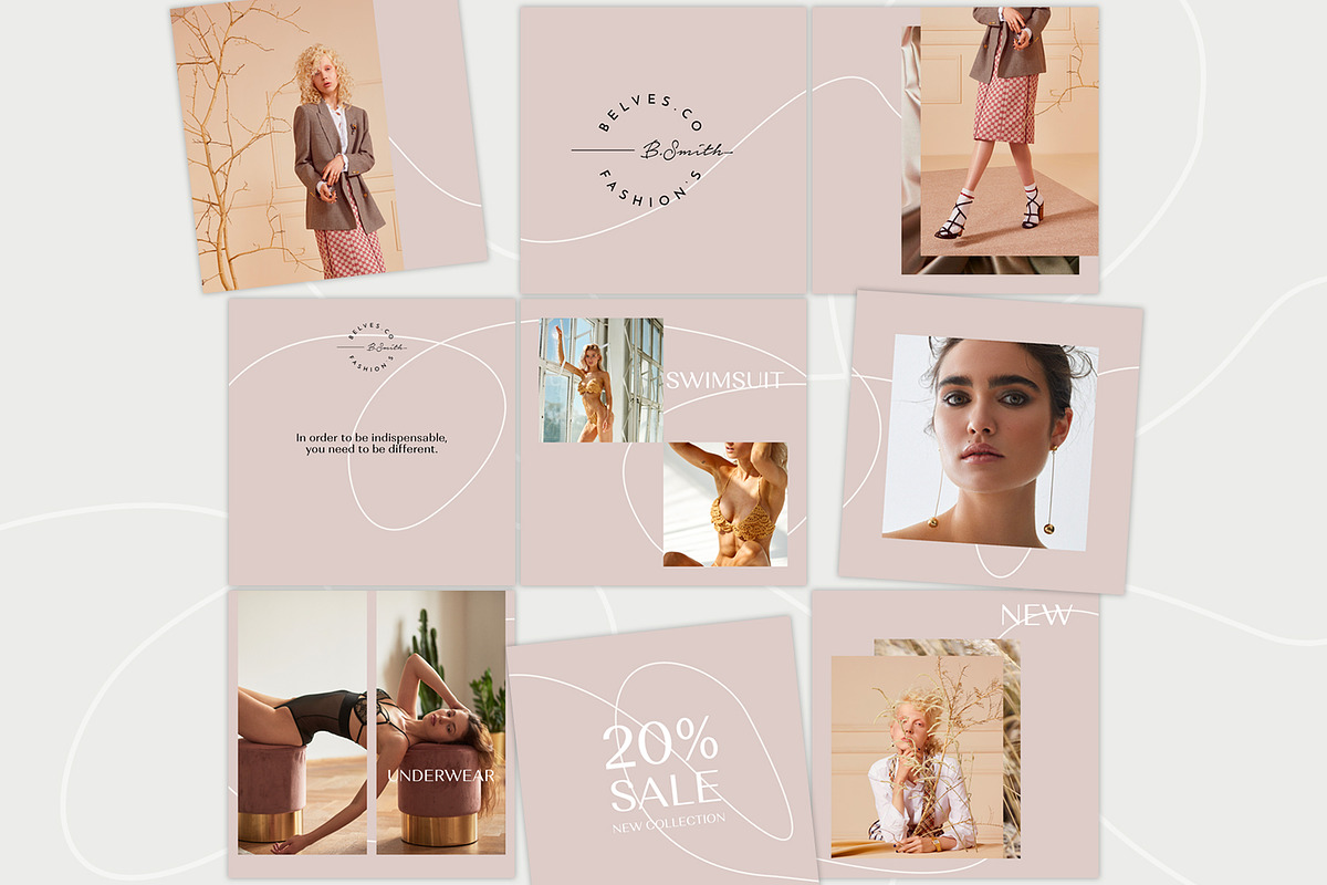 Instagram puzzle template - Lines, a Social Media Template by Olg Store (Photo 6 of 8)
