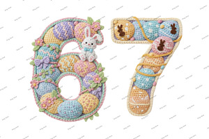 Faux Yarn 67, Easter Six Seven Png, an Illustration by Designking
