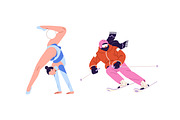 Sport athletes set, seamless pattern, a Sport Illustration by PaperTrident (Thumbnail 3 of 12)