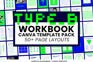 90s Brutalist Canva Workbook Pack