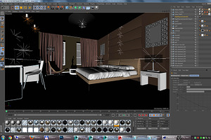 Hotel Room Interior Design For C4D