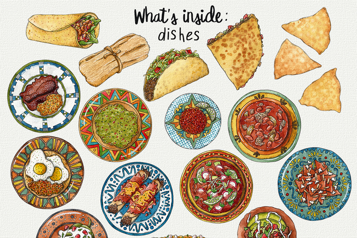 Mexican watercolor food clipart, an Object Graphic by Trinibis (Photo 2 of 3)