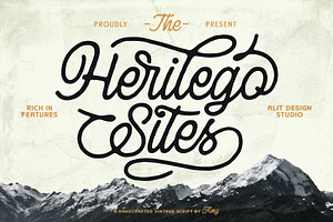Herilego Sites Typeface, a Script Font by alit design
