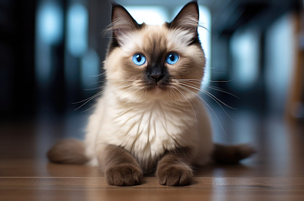 Beautiful ragdoll cat with blue eyes, a Photo by Iftikhar Alam
