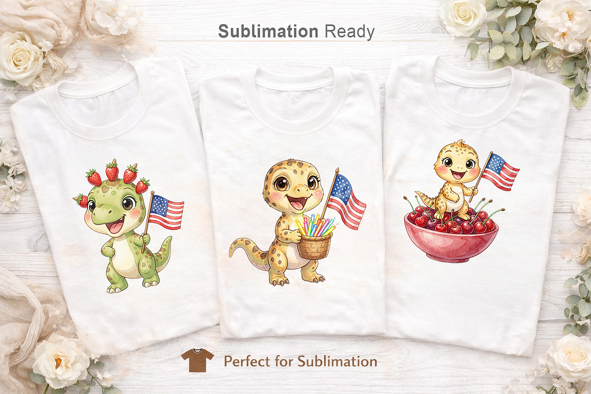 Patriotic Dino Sublimation, an Illustration by Artnoy (Photo 7 of 8)