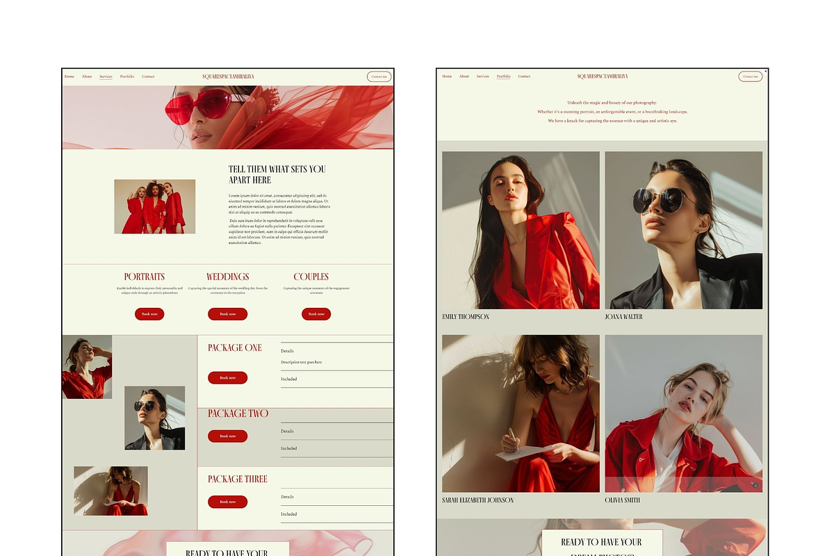 Squarespace Website Template Red preview 4