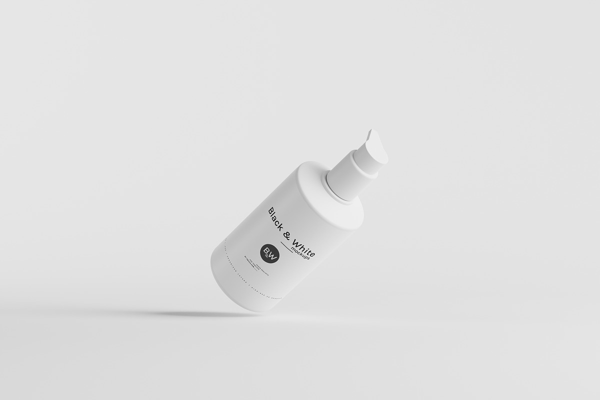Black & White Mockups - Pump Bottles, a Packaging Mockup by pmvch (Photo 69 of 160)
