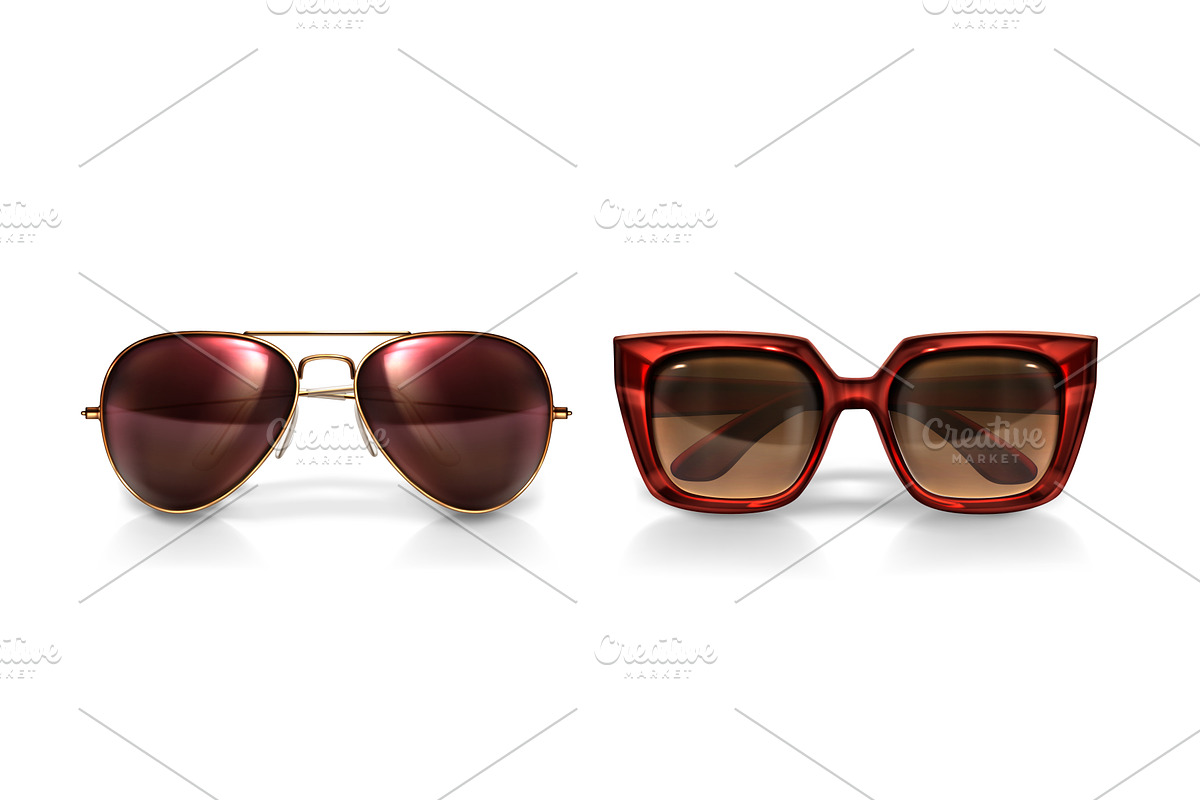 3d eyewear collection of sunglasses, an Object Illustration by art PVP - market