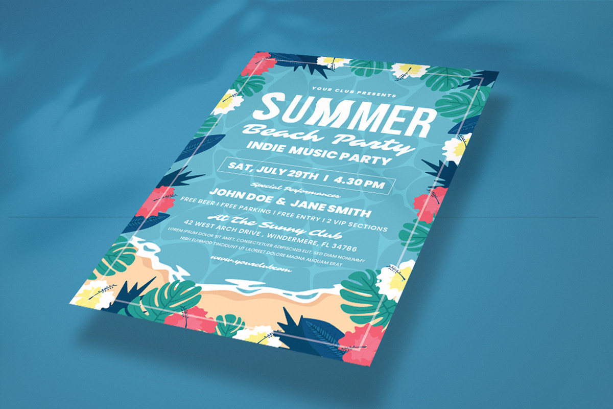 Summer Beach Party Flyer, a Flyer Template by Totem Design Studio (Photo 3 of 5)