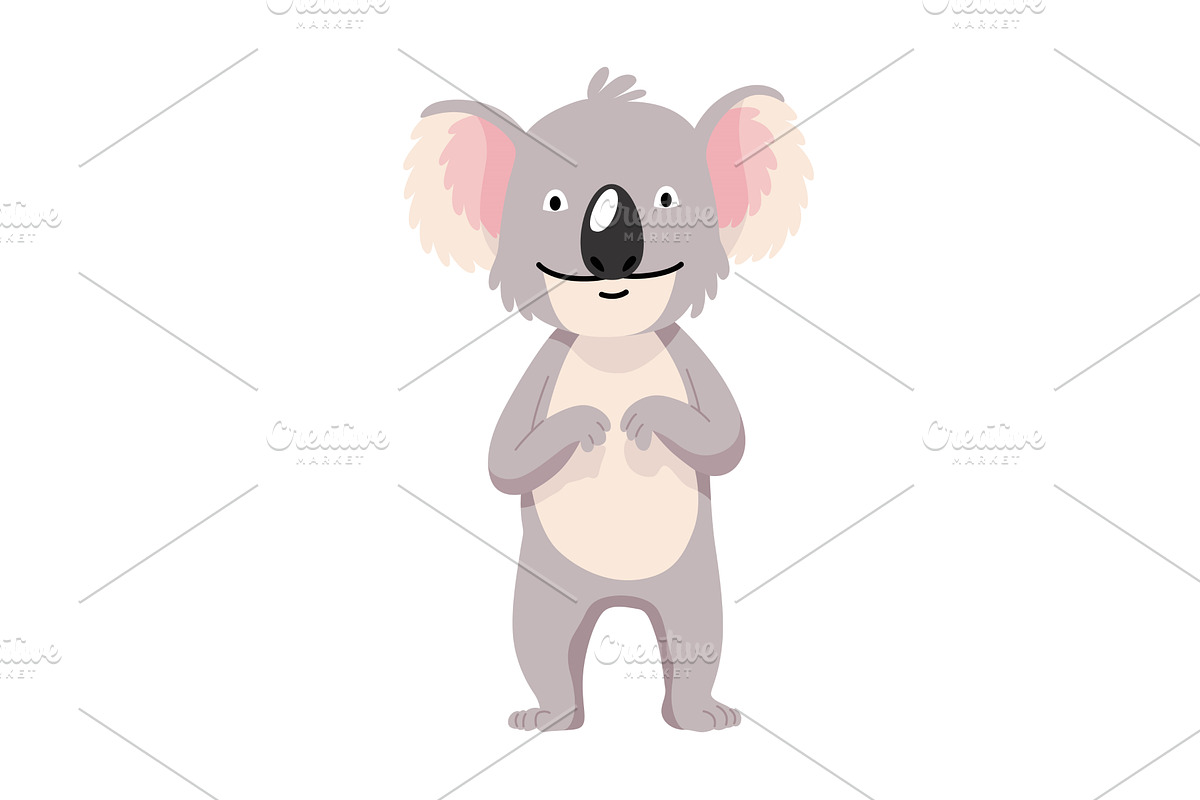 Cute cartoon koala bear isolated on, an Animal Illustration by the8monkey