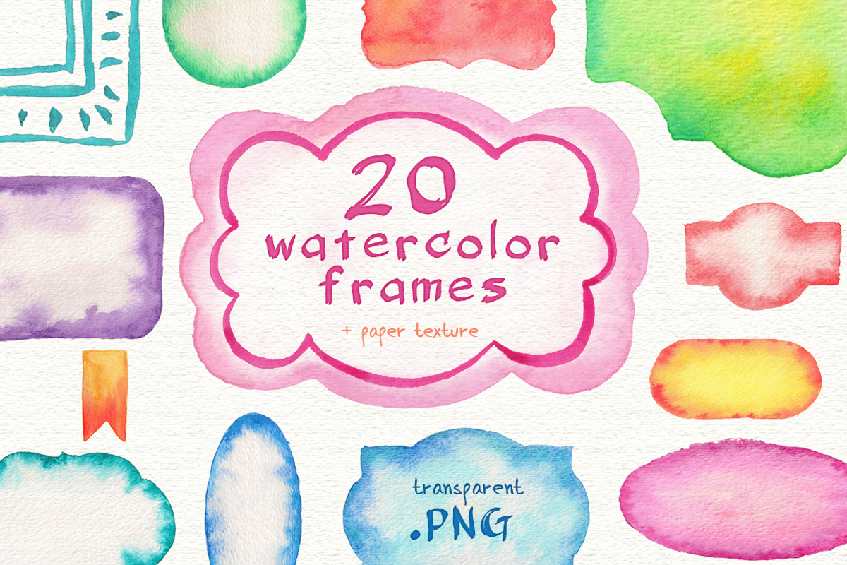 Watercolor frames, a Background Graphic by KatPush (Photo 1 of 3)