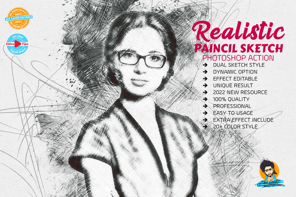 Realistic Pencil Sketch Photoshop, an Action Add-On by MRI STUDIO (Photo 1 of 17)