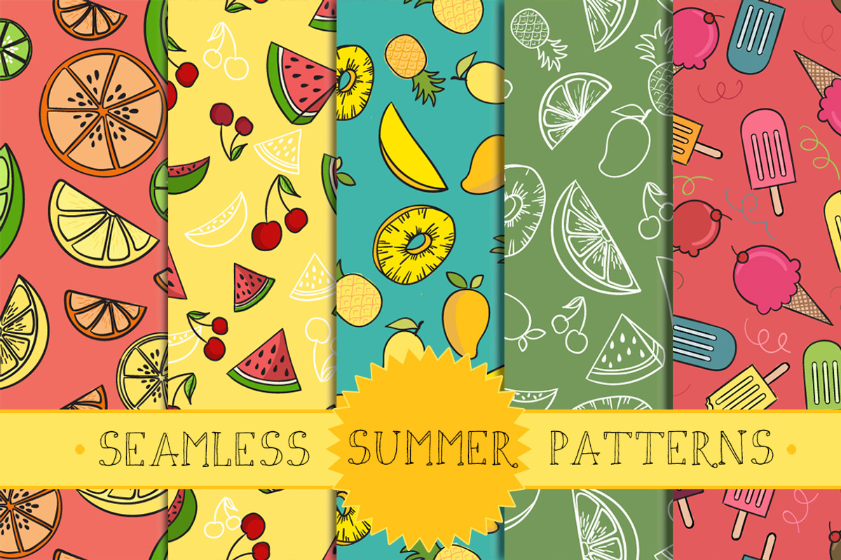Seamless Summer Patterns Bundle, a Pattern Graphic by wowpatterns (Photo 1 of 5)