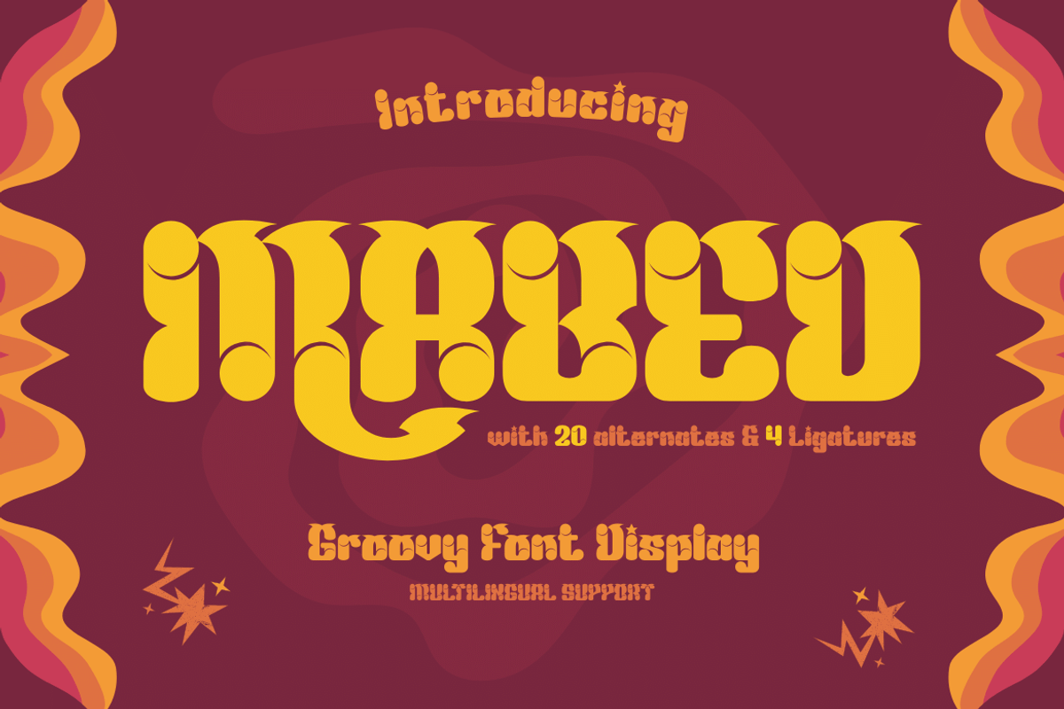 Mabed | Groovy Retro Font, a Font by twinstd (Photo 1 of 12)
