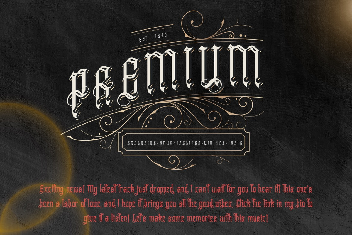 Anuaki Eclipse - Vintage Blackletter, a Blackletter Font by Dhabee (Photo 12 of 15)