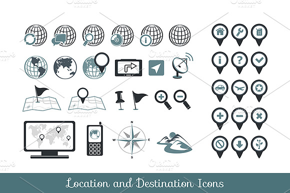 Location And Destination Icons
