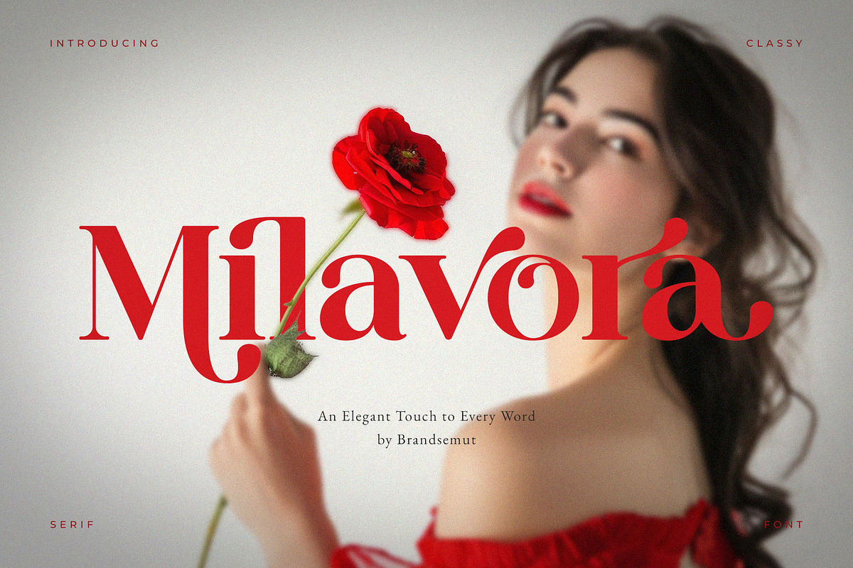 Milavora – Elegant Display Serif, a Serif Font by BrandSemut (Photo 1 of 8)