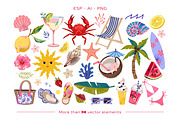 Summer Paradise Clip Art, a Seasonal Illustration by UnaAnya (Thumbnail 3 of 7)