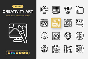Creativity Art Icons, an Icon by Spacepixel Creative