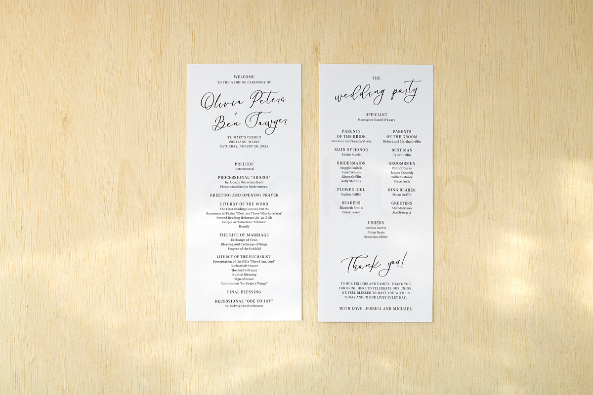 Simple 4x9 Wedding Menu Mockup, a Print Template by ILLONA GRAPHICS (Photo 3 of 5)