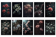 Dark Florals Backgrounds, a Background Graphic by Victoria Obscure (Thumbnail 3 of 3)