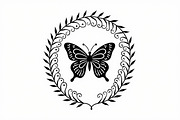 Butterfly Wreath Silhouette Bundle, an Illustration by hafijul (Thumbnail 7 of 7)