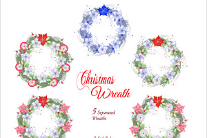 Christmas Wreath With Poinsettia